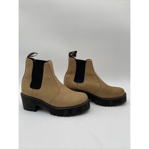 Dr. Martens ROMETTY WOMEN'S NUBUCK LEATHER PLATFORM CHELSEA BOOTS Sand 9